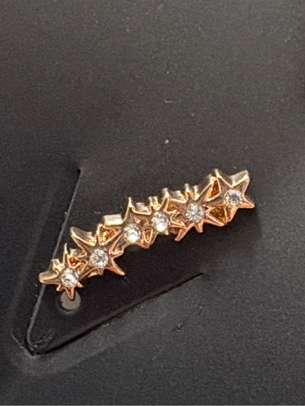 NWT [Rebecca Minkoff] Stargazing Gold Star Ear Crawler Climbers Studs w Crystals - Picture 8 of 10